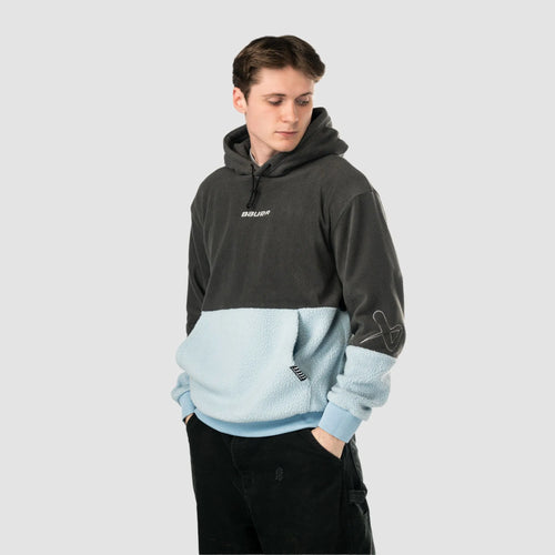S25 Bauer Polar Fleece Hoodie Senior Light Blue/Grey